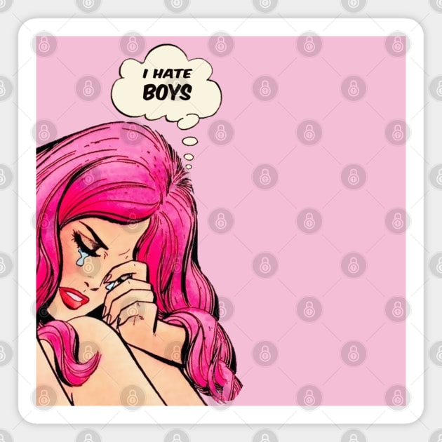 New York Pop Art Valentines Day Hate Boys Magnet by Closeddoor